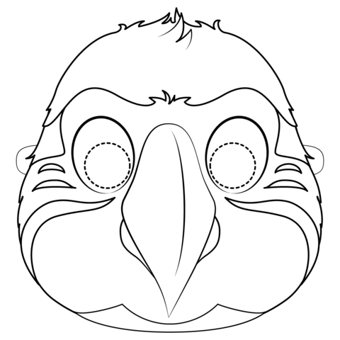 Macaw Mask Coloring Page